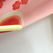 Load image into Gallery viewer, Juban Vintage(1950-1980) Red Pink Crane Birds Silk #10505B1
