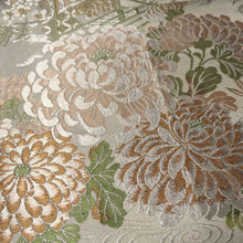 Load image into Gallery viewer, BB10037AC Silk Obi Fabric Vintage(1920-1950) Crane Birds White Green 71.3x11.4in(181x29cm)
