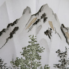 Load image into Gallery viewer, Men&#39;s Juban Blueish Gray Landscape Silk #10449A4
