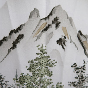 Men's Juban Blueish Gray Landscape Silk #10449A4