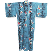 Load image into Gallery viewer, Yukata Vintage(1950-1980) Light Blue Butterfly Cotton #10477A5
