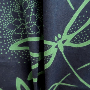Yukata Vintage(1950-1980) Navy Dragonfly Chrysanthemum Cotton #10486B1