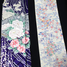 Load image into Gallery viewer, CC1005C1 Silk 8pcs Bundle Kimono Fabric Flower Blue Green 55.1x5.9in(140x15cm)
