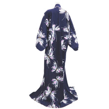 Load image into Gallery viewer, Yukata Vintage(1950-1980) Navy Butterfly Cotton #10759D3
