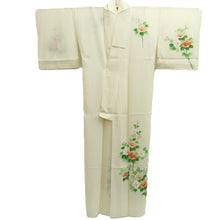 Load image into Gallery viewer, Kimono Vintage(1950-1980) Cream white See-Through Flower Tall Silk #10276E4
