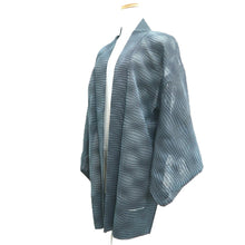 Load image into Gallery viewer, Haori Jacket Vintage(1950-1980) Blueish Gray Black Sheer Wave Silk #10966F3
