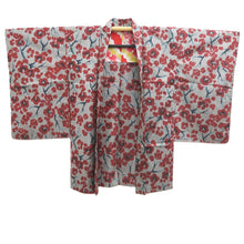 Load image into Gallery viewer, Haori Jacket Vintage(1920-1950) Gray Meisen Plum blossom Silk #11054A3

