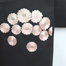 Load image into Gallery viewer, Haori Jacket Black Fully Embroidered Chrysanthemum Silk #10815E1
