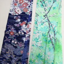 Load image into Gallery viewer, CC1009C1 Silk 8pcs Bundle Kimono Fabric Blue Green 68.9x4.7in(175x12cm)
