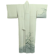 Load image into Gallery viewer, Kimono Light Gray Plum blossom Branch Silk #10535B3
