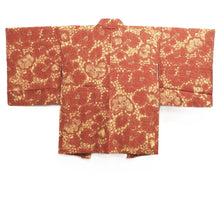Load image into Gallery viewer, Haori Jacket Reddish Brown Floral pattern Silk #10734D3
