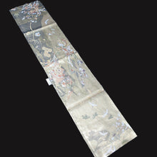 Load image into Gallery viewer, BB10007AB Silk Obi Fabric Crane Birds Gold 57.9x11.0in(147x28cm)
