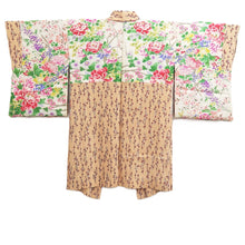 Load image into Gallery viewer, Haori Jacket Vintage(1950-1980) Apricot beige Plum blossom Branch Silk #10844E2
