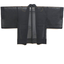 Load image into Gallery viewer, Haori Jacket Vintage(1950-1980) Black See-Through Fish Ripples Silk #10038C5
