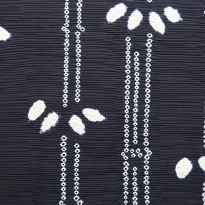 Haori Jacket Vintage(1950-1980) Black Shibori Bamboo Silk #9993C2