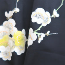 Load image into Gallery viewer, Haori Jacket Vintage(1950-1980) Black Hand painted Ume Branch Silk #9740A2
