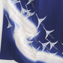 Load image into Gallery viewer, Kimono Blue Crane Birds Silk #10246E3

