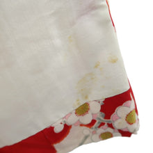 Load image into Gallery viewer, Juban Vintage(1920-1950) Red White Crane Birds Silk #10380F4
