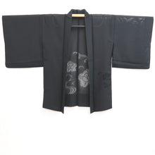 Load image into Gallery viewer, Haori Jacket Vintage(1950-1980) Black Sheer Peony Silk #10896E4
