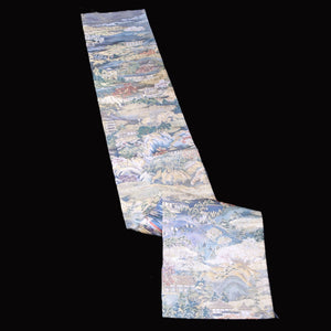 BB10028AC Silk Obi Fabric Landscape Gold Green 68.9x11.0in(175x28cm)