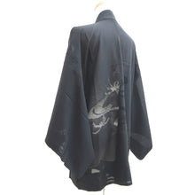 Load image into Gallery viewer, Haori Jacket Vintage(1950-1980) Black Sheer Chrysanthemum Ryusui Silk #10906E5
