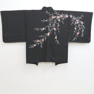 Haori Jacket Vintage(1950-1980) Black Shidare Sakura Silk #9806B1
