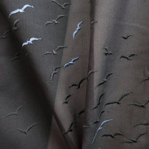 Haori Jacket Vintage(1950-1980) Black Purple See-Through Bird Silk #10218E2