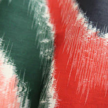 Load image into Gallery viewer, Kimono Vintage(1920-1950) Red Black Green Meisen Wave Silk #10768D4
