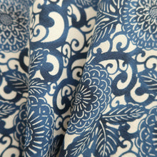 Load image into Gallery viewer, Haori Jacket Vintage(1950-1980) Blue White Karakusa Peony Silk #10614C3
