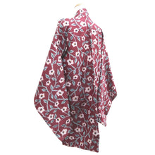 Load image into Gallery viewer, Haori Jacket Vintage(1920-1950) Wine red Meisen Botanical Silk #11004F5
