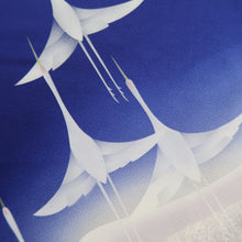 Load image into Gallery viewer, Kimono Blue Crane Birds Silk #10246E3
