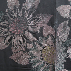 Haori Jacket Vintage(1950-1980) Black Flower Silk #10053C5