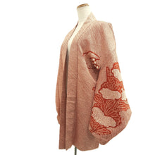 Load image into Gallery viewer, Haori Jacket Reddish Brown Full Shibori Flower Silk #10705D1
