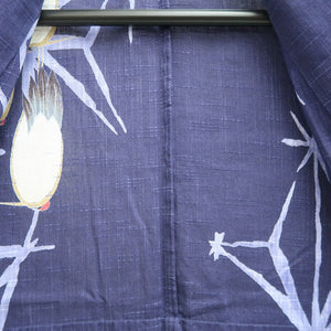 Yukata Navy Crane Birds Cotton #10348F3