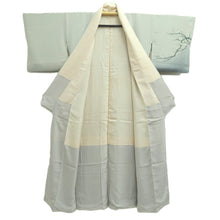 Load image into Gallery viewer, Kimono Light Gray Plum blossom Branch Silk #10535B3

