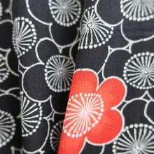 Load image into Gallery viewer, Haori Jacket Black Plum blossom Silk #10724D2
