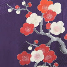 Load image into Gallery viewer, Kimono Vintage(1950-1980) Purple Plum blossom Branch Silk #10267E4
