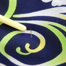 Load image into Gallery viewer, Yukata Vintage(1950-1980) Navy Plum blossom Cotton #11099B1
