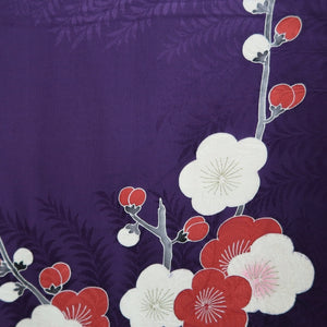 Kimono Vintage(1950-1980) Purple Plum blossom Branch Silk #10267E4