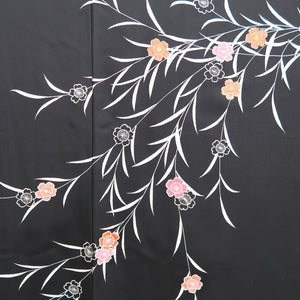Haori Jacket Vintage(1950-1980) Black Shidare Sakura Silk #9806B1