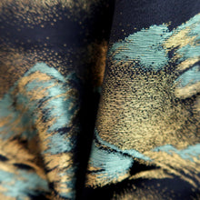Load image into Gallery viewer, Haori Jacket Vintage(1950-1980) Black Gold Silver Mountain Silk #10083D1
