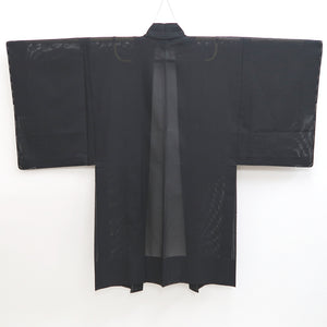 Men's Haori Vintage(1950-1980) Black See-Through Silk #9833B1