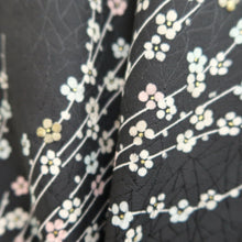 Load image into Gallery viewer, Haori Jacket Vintage(1950-1980) Black Flower Silk #10594C1
