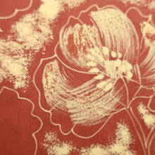Load image into Gallery viewer, Haori Jacket Reddish Brown Floral pattern Silk #10734D3
