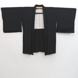 Haori Jacket Vintage(1950-1980) Black Plum blossom Branch Silk #10008C3