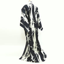 Load image into Gallery viewer, Yukata Black Dragonfly Bamboo Cotton #9913B4
