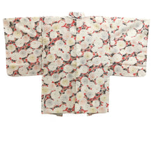 Load image into Gallery viewer, Haori Jacket Vintage(1920-1950) Red Gray Meisen Chrysanthemum Silk #11044A3
