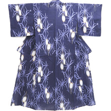 Load image into Gallery viewer, Yukata Navy Crane Birds Cotton #10348F3
