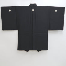 Load image into Gallery viewer, Men&#39;s Haori Vintage(1950-1980) Black Habutae Silk #9982C2
