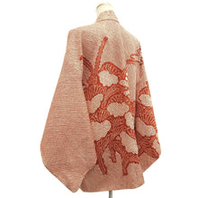 Load image into Gallery viewer, Haori Jacket Reddish Brown Full Shibori Flower Silk #10705D1
